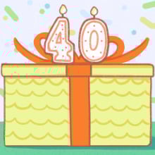 gift box with the number 40