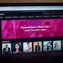 Cameo's website seen on a laptop.
