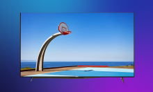 Hisense U6 Series 65-inch 4K TV on a purple background